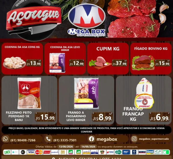 Ofertas supermercado mega box são sebastião df